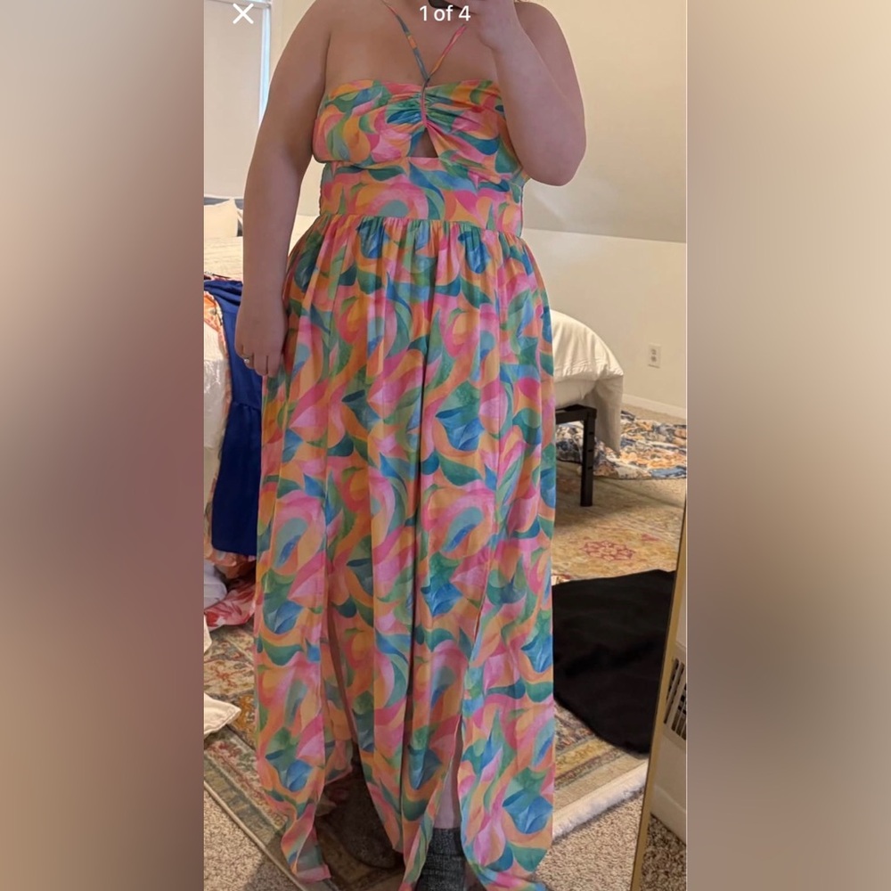 Pink Lily Vibrant Multicolor A-Line Skirt
